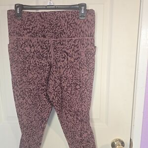 Athleta Burgundy Patterned Leggings